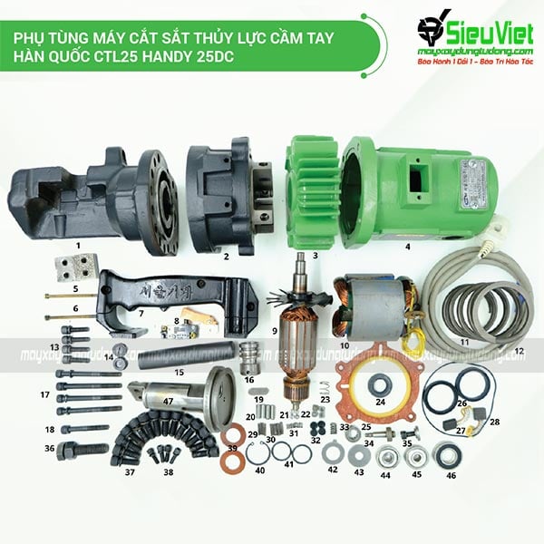 Phụ tùng máy cắt sắt thủy lực phi 25 Hàn Quốc (Cường độ cao)