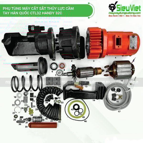 Phụ tùng máy cắt sắt thủy lực cầm tay phi 32 Hàn Quốc
