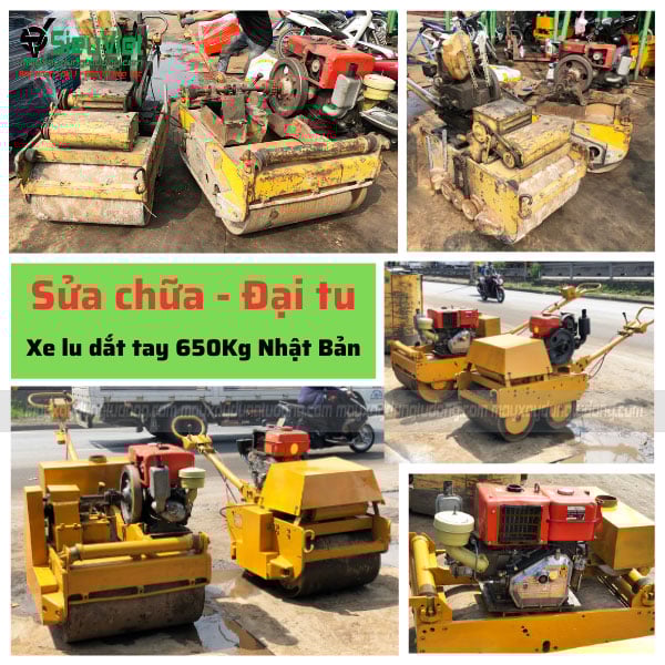 Dịch vụ đai tu xe lu dắt tay 650Kg Nhật Bản
