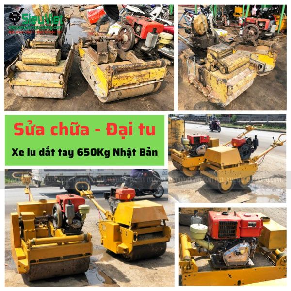 Dịch vụ đại tu xe lu dắt tay 650Kg Nhật Bản