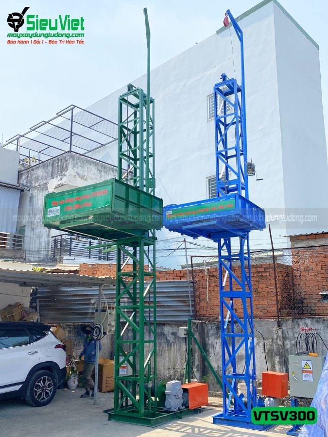 Cho thuê vận thăng Cao 2M 300kg VTSV300 - Điện 220v, Dân dụng