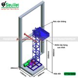 Cho thuê vận thăng Cao 26M 300kg VTSV300 - Điện 220v, Dân dụng