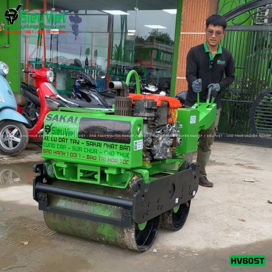 Xe lu rung dắt tay 650Kg Sakai HV60ST Nhật Bản