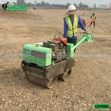 (Cho Thuê Tháng) Xe lu dắt tay 550Kg Nhật Bản - Động cơ Diesel