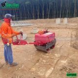 (Cho Thuê Tháng) Xe lu dắt tay 550Kg Nhật Bản - Động cơ Diesel