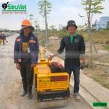 (Cho Thuê Tháng) Xe lu dắt tay 550Kg Nhật Bản - Động cơ Diesel