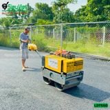 (Cho Thuê Tháng) Xe lu dắt tay 550Kg Nhật Bản - Động cơ Diesel