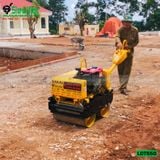 (Cho Thuê Ngày) Xe lu dắt tay 550Kg Nhật Bản - Động cơ Diesel
