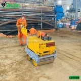 (Cho Thuê Tuần) Xe lu dắt tay 550Kg Nhật Bản - Động cơ Diesel