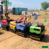 (Cho Thuê Ngày) Xe lu dắt tay 600Kg Nhật Bản - Động cơ Diesel