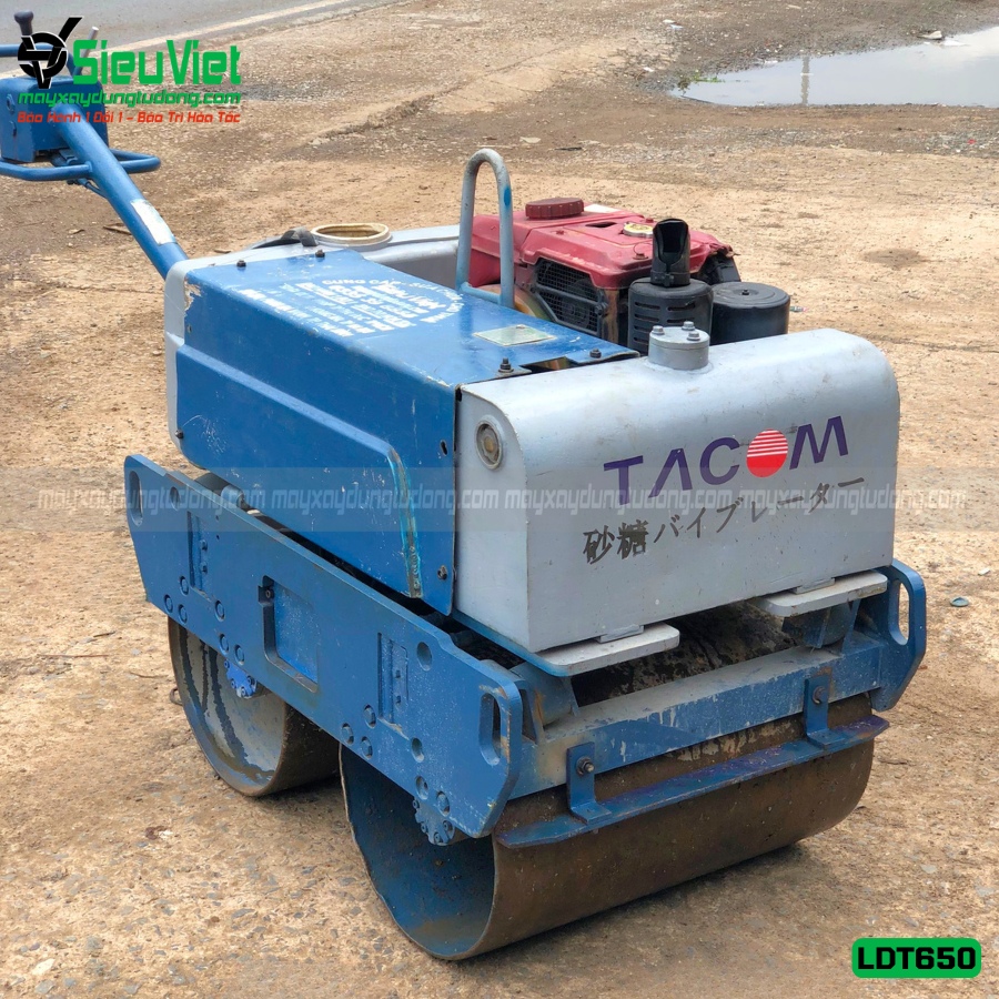 (Cho Thuê Ngày) Xe lu dắt tay 650Kg Nhật Bản - Động cơ Diesel