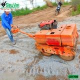 (Cho Thuê Tuần) Xe lu dắt tay 700Kg Nhật Bản - Động cơ Diesel