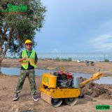 (Cho Thuê Ngày) Xe lu dắt tay 700Kg Nhật Bản - Động cơ Diesel