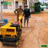 (Cho Thuê Tháng) Xe lu dắt tay 700Kg Nhật Bản - Động cơ Diesel