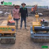 (Cho Thuê Tuần) Xe lu dắt tay 750Kg Nhật Bản - Động cơ Diesel