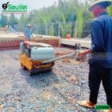 (Cho Thuê Tháng) Xe lu dắt tay 850Kg Nhật Bản - Động cơ Diesel