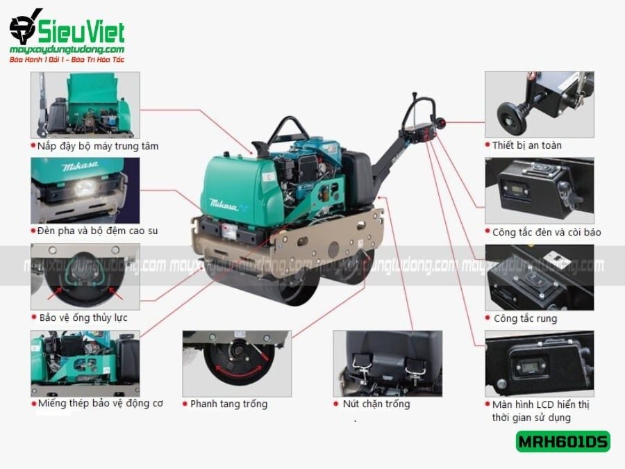 Xe lu rung dắt tay 551Kg Mikasa MRH601DS Nhật Bản - Máy Xây Dựng Siêu Việt