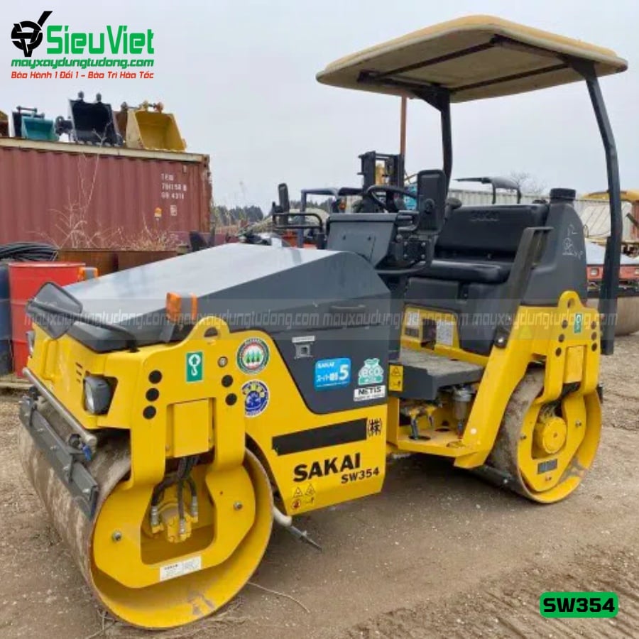 Xe lu rung 3 tấn 2 bánh thép SW354 Sakai Nhật Bản