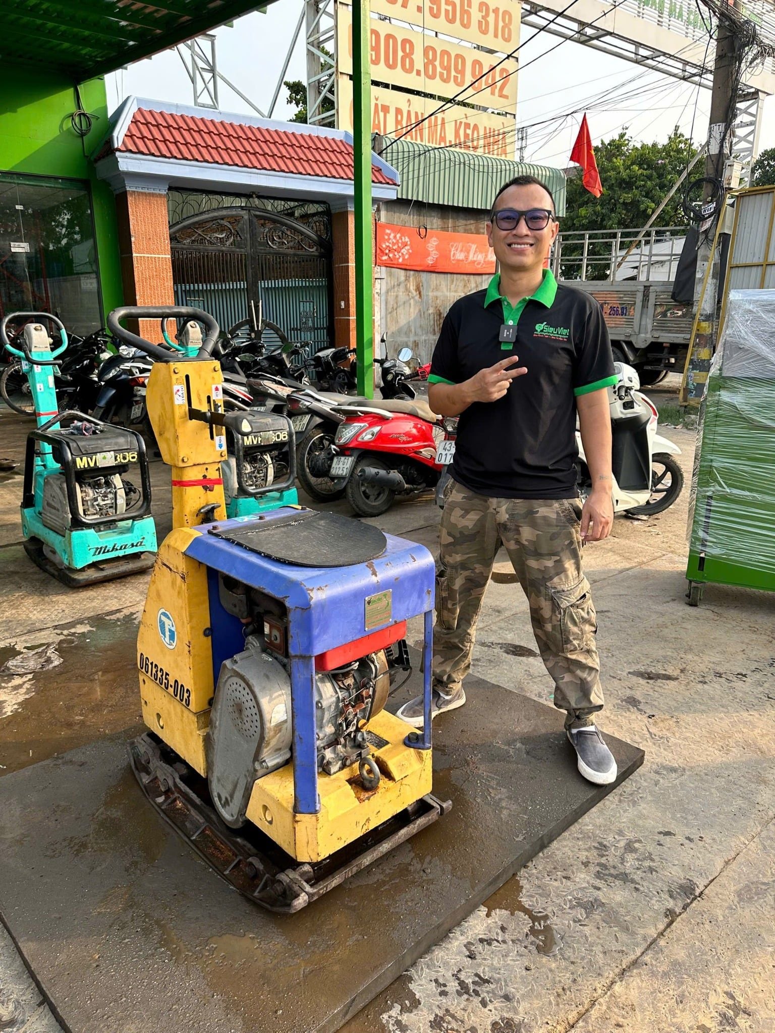 Cũ, Loại 1 - Máy đầm bàn thuỷ lực DBTL34 300-400Kg - Dầu diesel