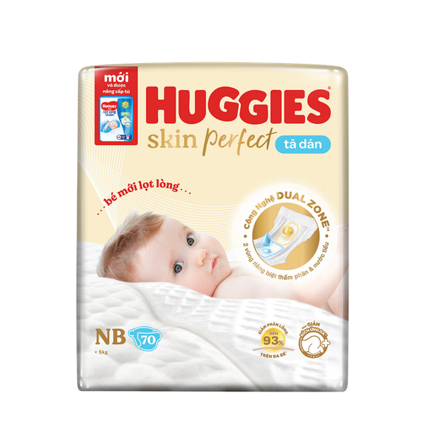 Tã Huggies Dán Skin Perfect NB-70 (<5 Kg)