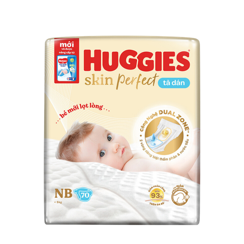 Tã Huggies Dán Skin Perfect NB-70 (<5 Kg)