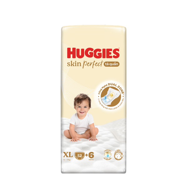 Tã Huggies Quần Skin Perfect XL-52+6 (12 - 17 Kg)