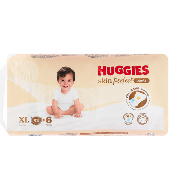 Tã Huggies Quần Skin Perfect XL-52+6 (12 - 17 Kg)