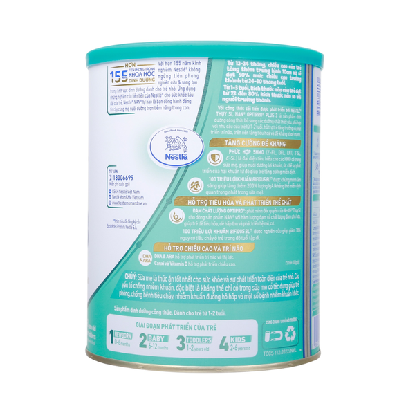 Sữa Nan Optipro Plus số 3 (800g) cho bé từ 1-2 tuổi