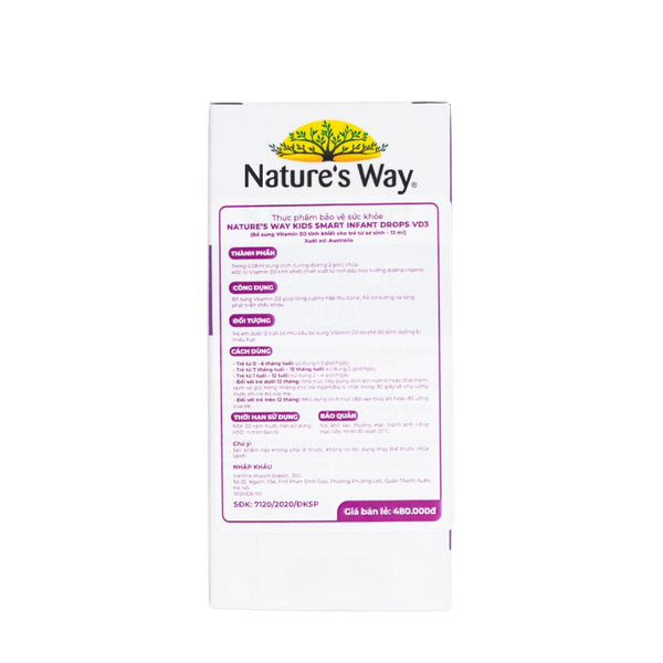 Nature's Way Kids Smart Infant Drops VD3 - Bổ sung Vitamin D3 cho bé (13ml)
