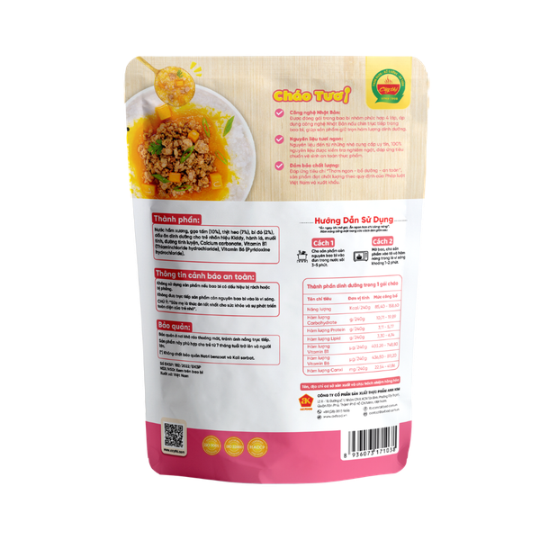 Cháo tươi thịt heo bí đỏ Cây Thị (240g)
