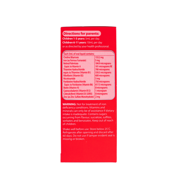Nature's Way Kids Smart Multi Iron Liquid - Vitamin tổng hợp và sắt 200ml