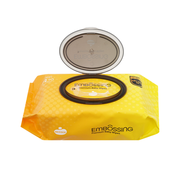 Khăn ướt cao cấp không mùi wesser 72 tờ (cam vàng)