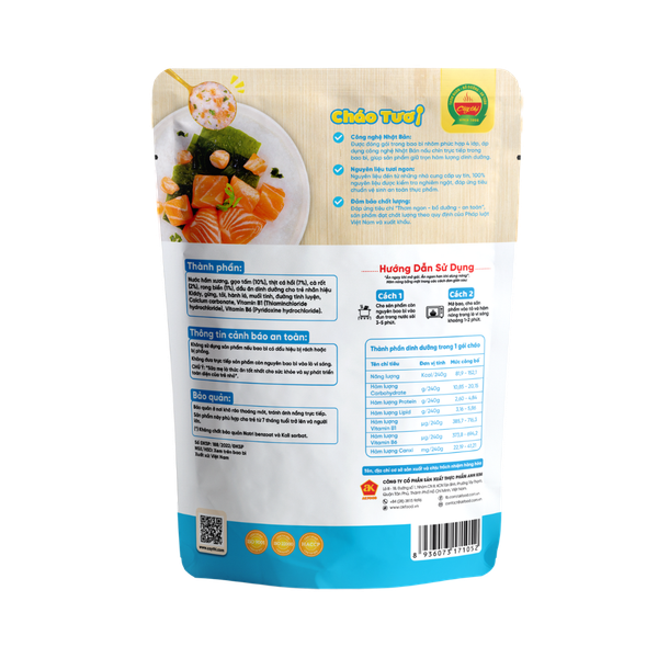 Cháo tươi cá hồi rong biển Cây Thị (240g)