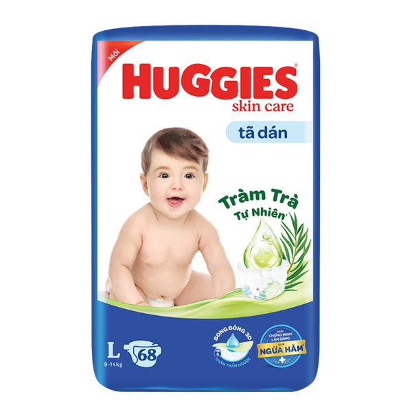 Tã Huggies Dán Skin care size L-68 (9 - 14 Kg)
