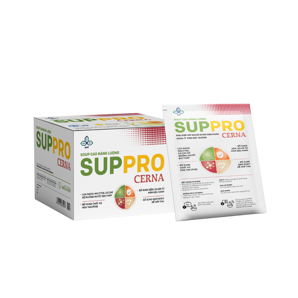 Suppro CERNA - Soup cao năng lượng, dinh dưỡng chuyên biệt cho người tiểu đường (dạng hộp 12 gói)