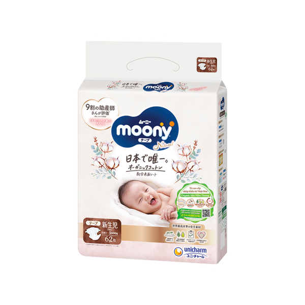 Tã Moony Natural Dán NB-62 (< 5 kg)