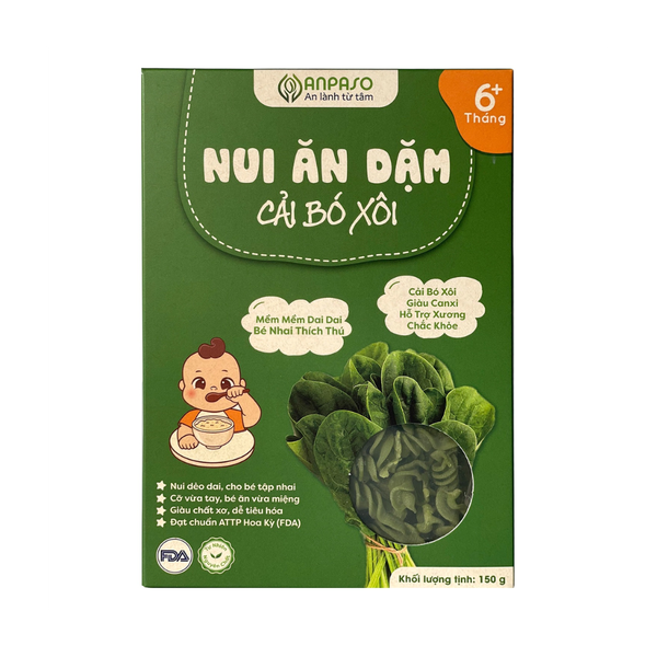 Nui ăn dặm cải bó xôi ANPASO 150g