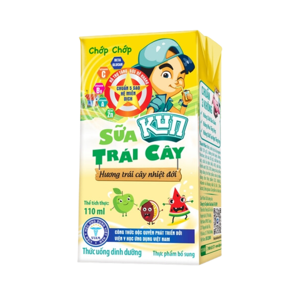 Sữa Kun trái cây hương trái cây 110ml (lốc 4 hộp)