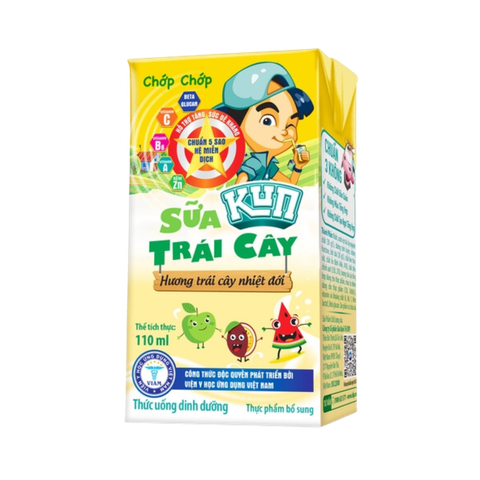 Sữa Kun trái cây hương trái cây 110ml (lốc 4 hộp)