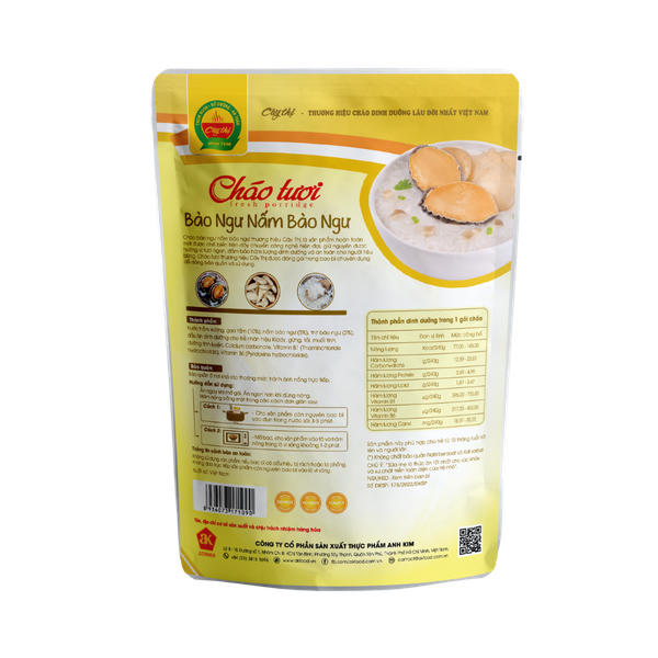 Cháo Tươi Bào Ngư Nấm Bào Ngư Cây Thị (240g)