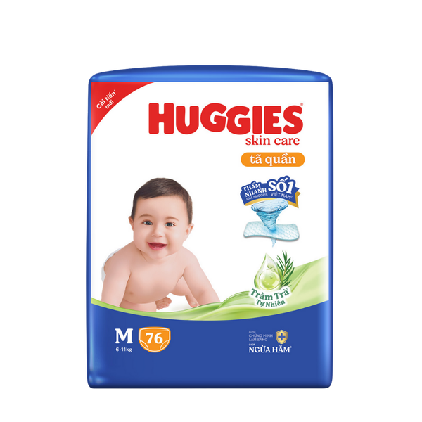 Tã Huggies Quần Skin care M-76 (6 - 11 Kg)