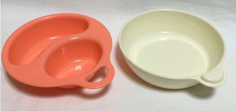 Bát ăn dặm chia ngăn cho bé màu hồng Konbini