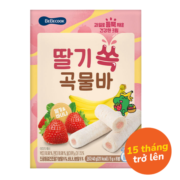 Bánh cuộn thanh ngũ cốc Bebecook vị dâu chuối