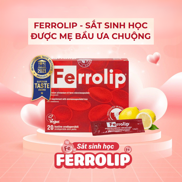 Sắt sinh học Ferrolip cho người thiếu máu và phụ nữ mang thai (dạng bột)