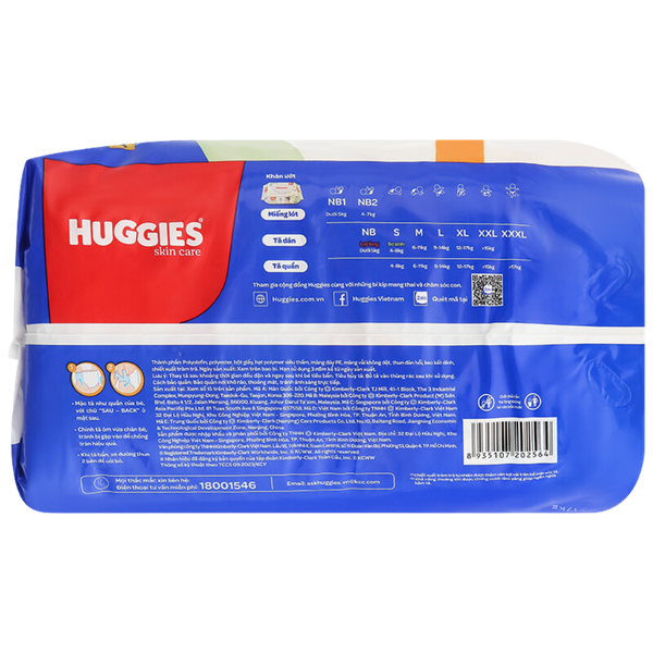 Tã Huggies Quần Skin care XXXL-22+6 (> 17 Kg)