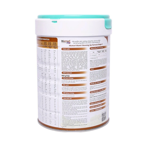 Sữa Hismart NZ số 3 (800g) cho bé 12-24 tháng tuổi (mẫu mới)