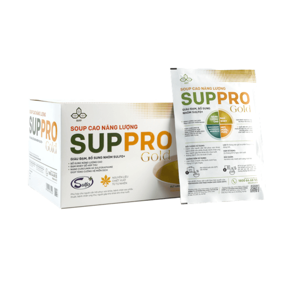 Suppro GOLD - Soup cao năng lượng, dinh dưỡng cân bằng giúp phục hồi sức khỏe (vị gạo sữa, dạng hộp 12 gói)