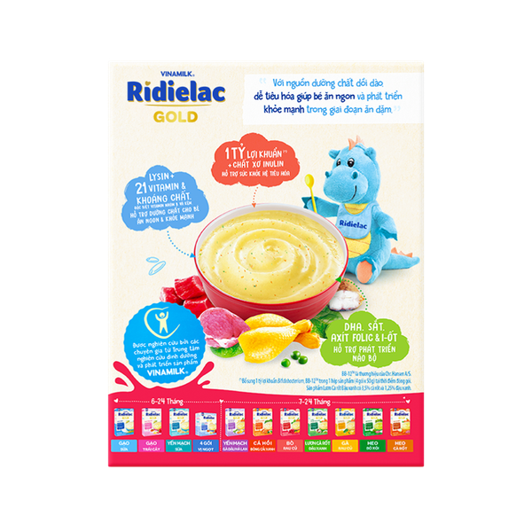 Bột ăn dặm Ridielac Gold 4 gói vị mặn 200g (7 - 24 tháng)