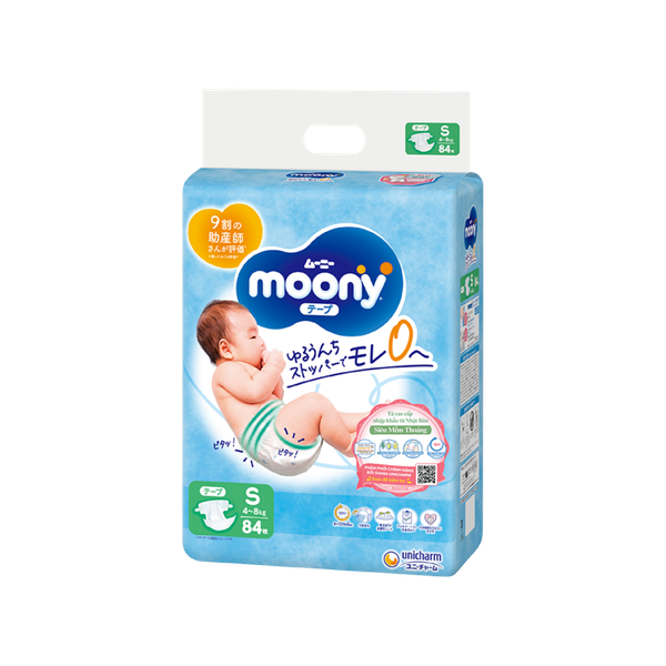 Tã Moony Xanh Dán S-84 (4 - 8 kg)
