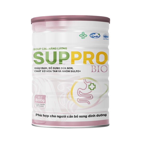 Suppro BIO - Soup cao năng lượng, dành cho người gặp các vấn đề về tiêu hóa (vị gạo sữa, dạng lon 800g)